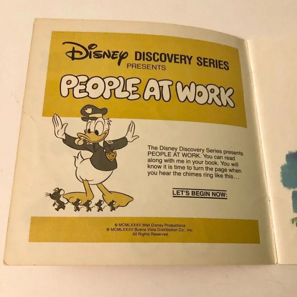 Vtg 1985 Disney Discovery Series Presents  People at Work Book Only No Tape - Picture 6 of 14